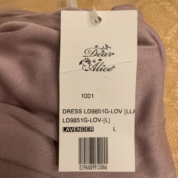Lovely Day Bodycon Lavender Cocktail Party Stretch Dress Size Large - Picture 4 of 4